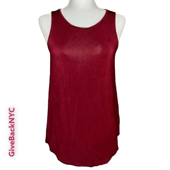 𝅺OLD Navy High-neck Swing Tank in Burgundy Size S - Picture 1 of 4